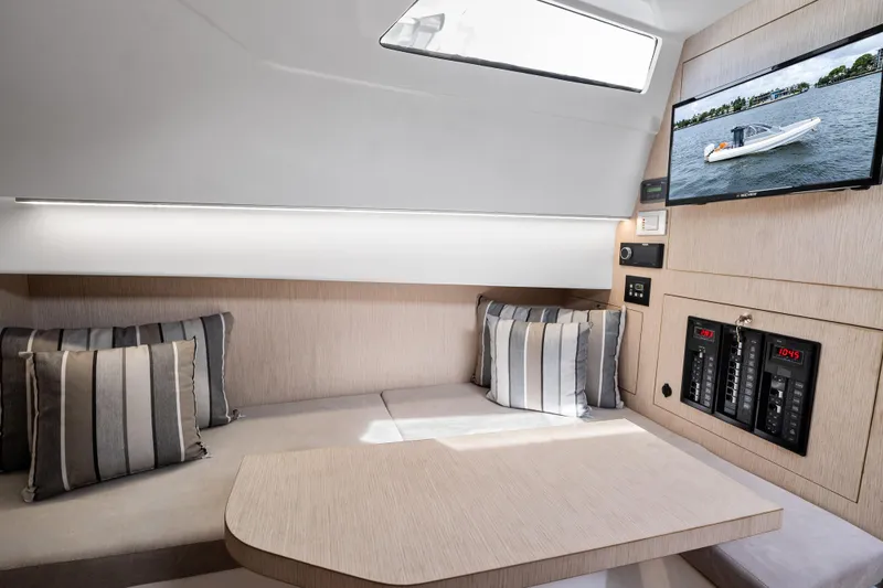 Slide: The Image of Luxurious interior of 2021 Magazzu TARGA 45 yacht with modern seating and control panels. - 13