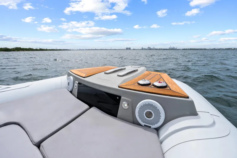 Slide: The Image of Magazzu TARGA 45 boat, 2021 model, with sleek deck design on open water. - 26