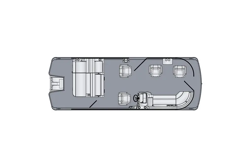 Slide: The Image of Manufacturer Provided Image: Floor plan of 2025 Harris Cruiser 230 pontoon boat, showcasing seating and layout. - 41
