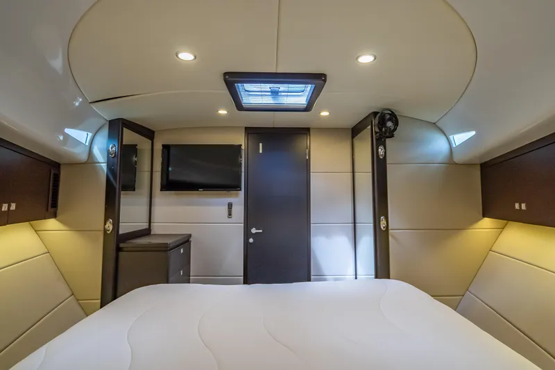 Slide: The Image of Luxurious interior cabin of 2019 Palm Beach Motor Yachts GT50, featuring modern design and amenities. - 53