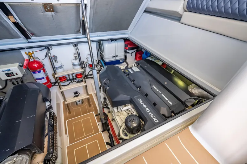 Slide: The Image of Engine room of 2019 Palm Beach Motor Yachts GT50 with Volvo Penta engine. - 57