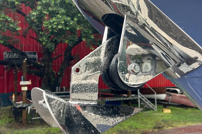 Slide: The Image of Close-up of a 2025 Sea Fox 268c Commander boat propeller with raindrops. - 12