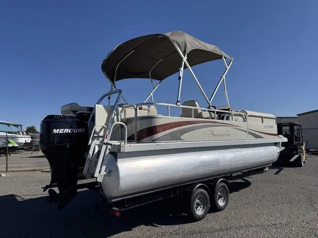 Slide: The Image of 2007 Bennington 2275 GL pontoon boat with Mercury outboard engine on trailer. - 3