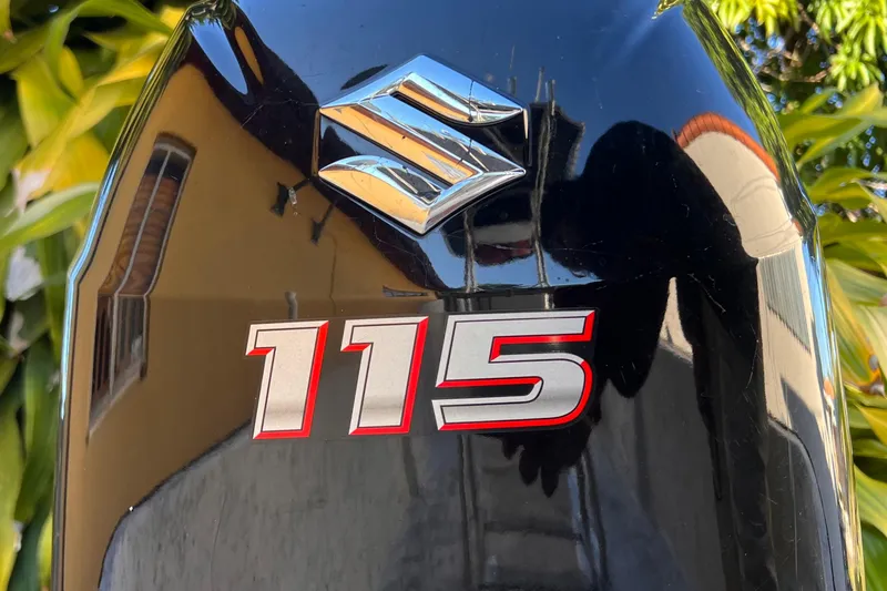 Slide: The Image of 2017 Panga Minsa boat console with steering wheel and controls. - 14