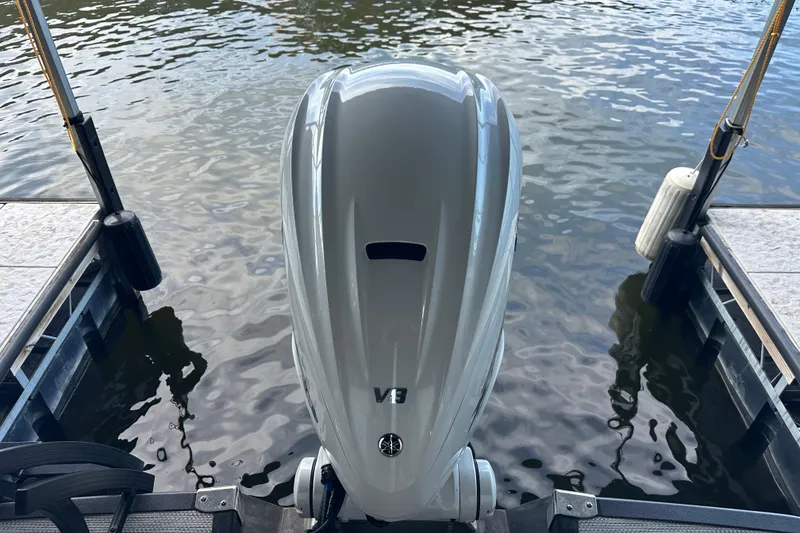 Slide: The Image of Storage compartment in 2022 Bennington QX 25 Quad Bench boat with equipment and accessories. - 28