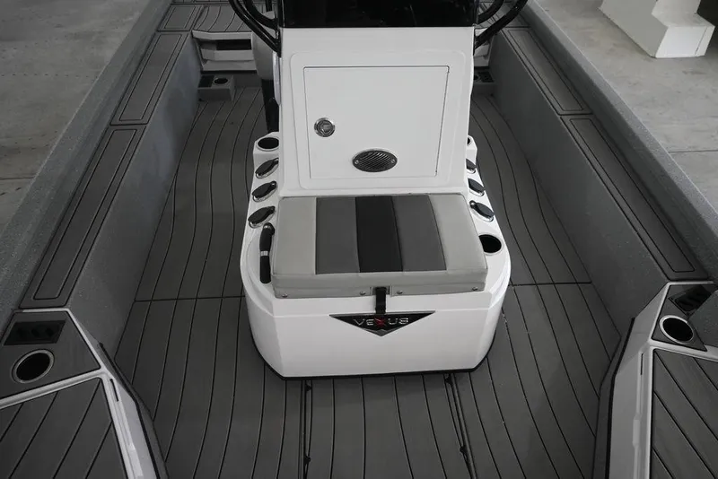 Slide: The Image of 2026 Vexus ACX 2210 boat interior with sleek seating and modern design. - 14