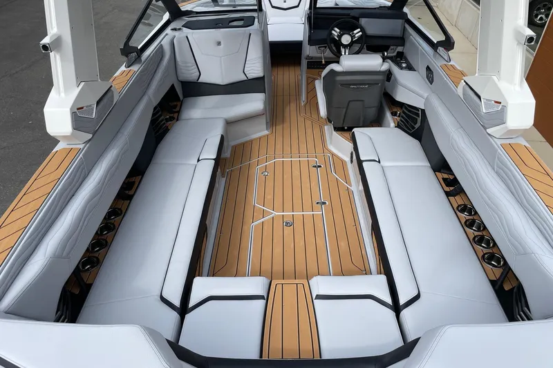Slide: The Image of 2026 Nautique Super Air Nautique G25 interior with sleek seating and modern design. - 5