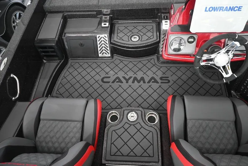 Slide: The Image of Interior of 2026 Caymas CX20 PRO boat with steering wheel and seating. - 10