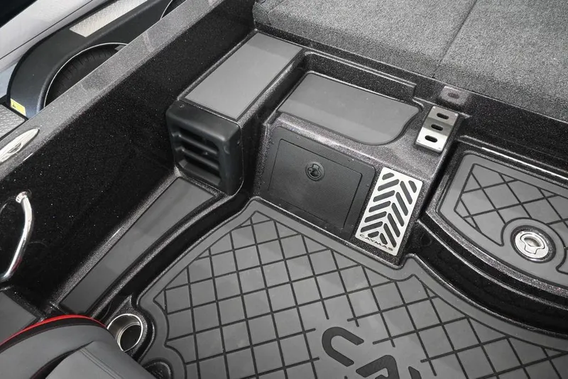 Slide: The Image of 2026 Caymas CX20 PRO interior with storage compartments and textured flooring. - 11