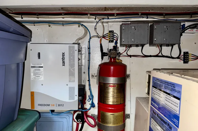 Slide: The Image of Electrical system and fire extinguisher in 1991 Kong & Halvorsen Island Gypsy boat. - 31
