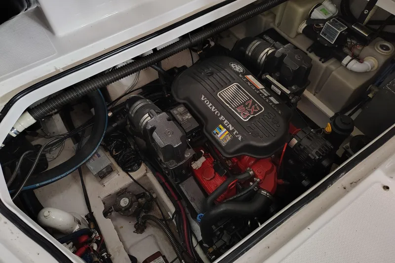 Slide: The Image of Engine compartment of a 2008 Regal 2565 Window Express boat with Volvo Penta engine. - 17