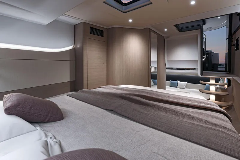 Slide: The Image of 2026 Beneteau Gran Turismo 40 yacht with spacious deck and luxurious seating. - 14