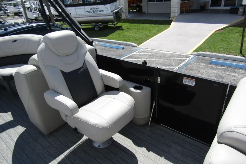 Slide: The Image of 2021 Starcraft SLS 1 boat interior with plush seating and modern design. - 13