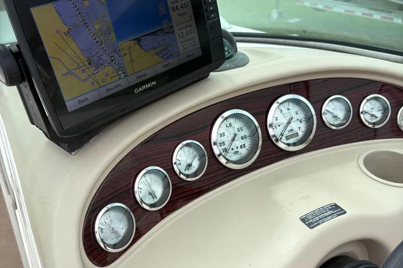 Slide: The Image of Dashboard of a 2003 Chaparral 230 SSi boat with Garmin navigation system. - 19