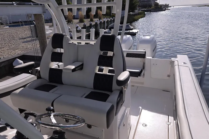 Slide: The Image of 2021 Tidewater 320 CC Adventure boat speakers and interior detail. - 31