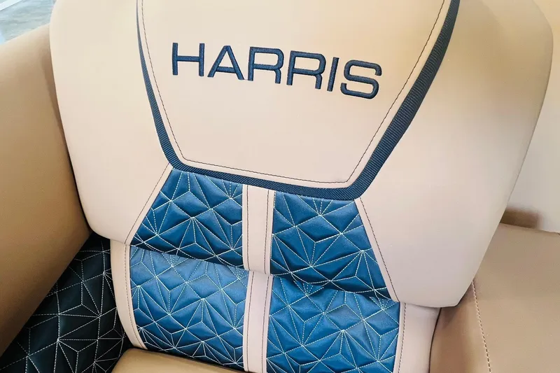 Slide: The Image of Luxurious seating detail of 2025 Harris 250 Grand Mariner V10 400 boat. - 39