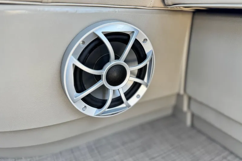 Slide: The Image of Speaker on 2025 Sun Tracker Party Barge 16 DLX pontoon boat interior. - 15