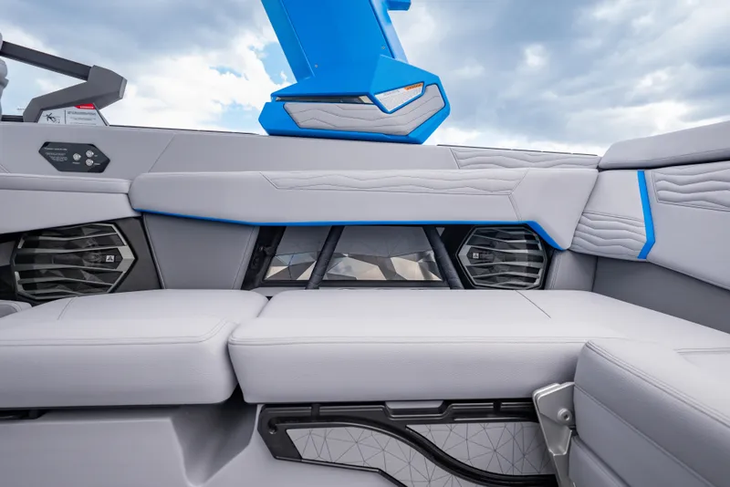 Slide: The Image of 2026 Nautique Super Air Nautique G23 interior with sleek seating and modern design. - 4