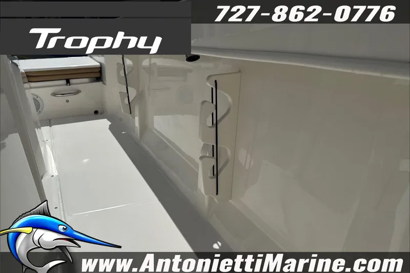 Slide: The Image of 2026 Trophy T22 Center Console boat interior, featuring sleek design and storage. - 26