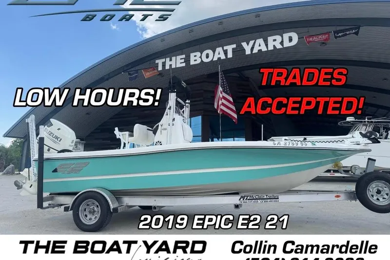 The Image of 2019 Epic E2 2100 Bay boat at The Boat Yard, low hours, trades accepted. - 1