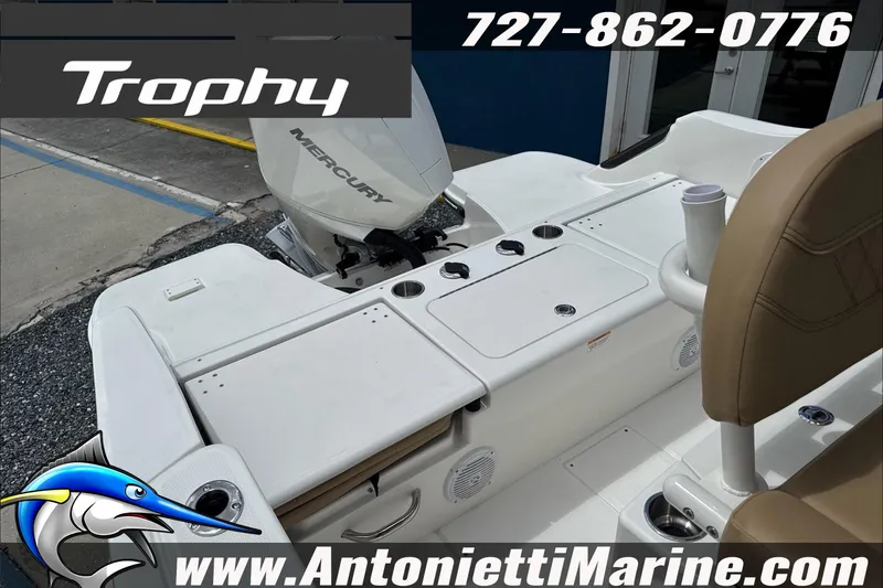 Slide: The Image of 2026 Trophy T22CC Center Console boat with Mercury engine at Antonietti Marine. - 13