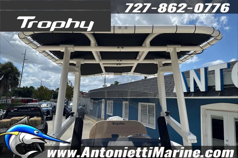 Slide: The Image of 2026 Trophy T22CC Center Console boat at Antonietti Marine dealership. - 29
