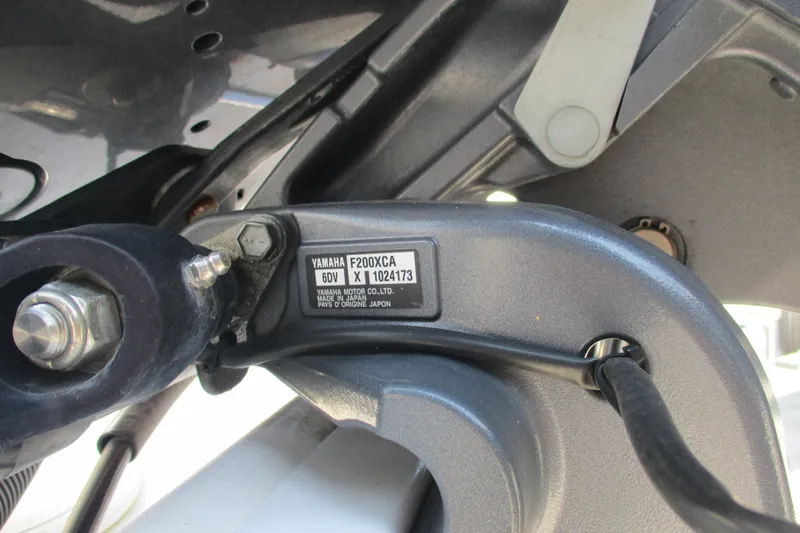 Slide: The Image of Close-up of Yamaha F200XCA engine part on 2024 Sea Fox 268 Commander boat. - 8