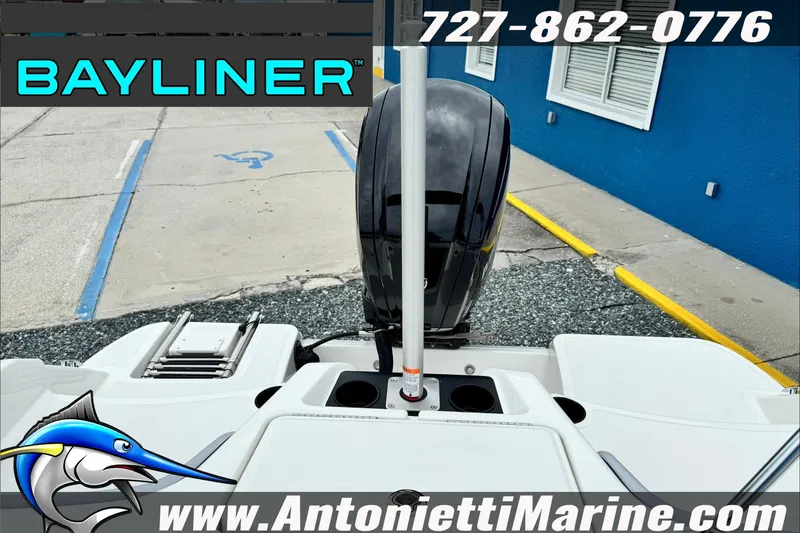 Slide: The Image of 2026 Bayliner Element E17 boat at Antonietti Marine dealership. - 14