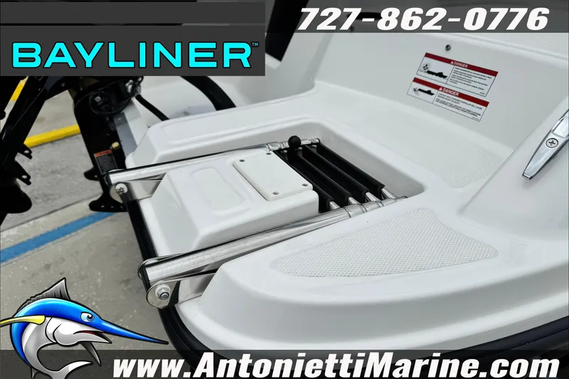 Slide: The Image of Bayliner Element E17 boat ladder detail, 2026 model, Antonietti Marine branding. - 7