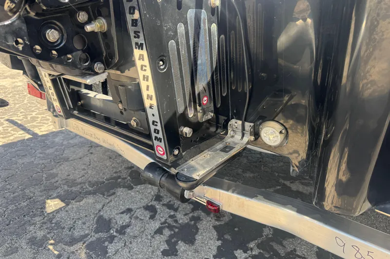 Slide: The Image of Close-up of 2026 Blazer 675 Ultimate Bay boat engine mount and hardware. - 5