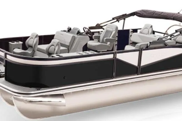 The Image of 2026 Lowe LF 214 pontoon boat with sleek design and comfortable seating. - 1