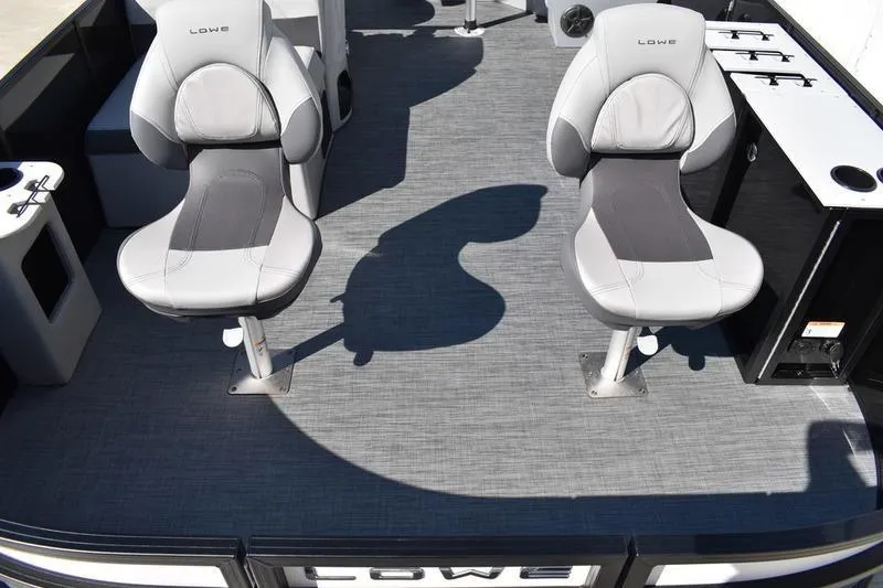 Slide: The Image of Cup holder and storage compartment on Lowe LF 214, 2026 model boat. - 15