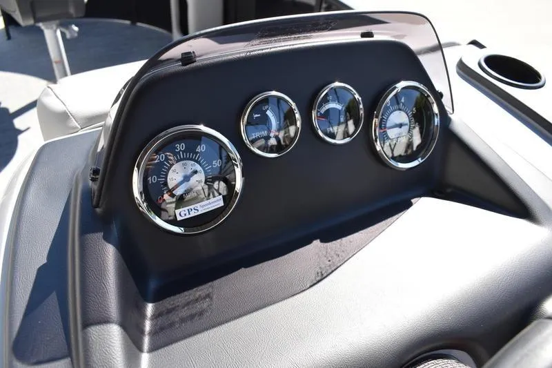 Slide: The Image of Control panel of 2026 Lowe LF 214 boat with AquaAmp system. - 36