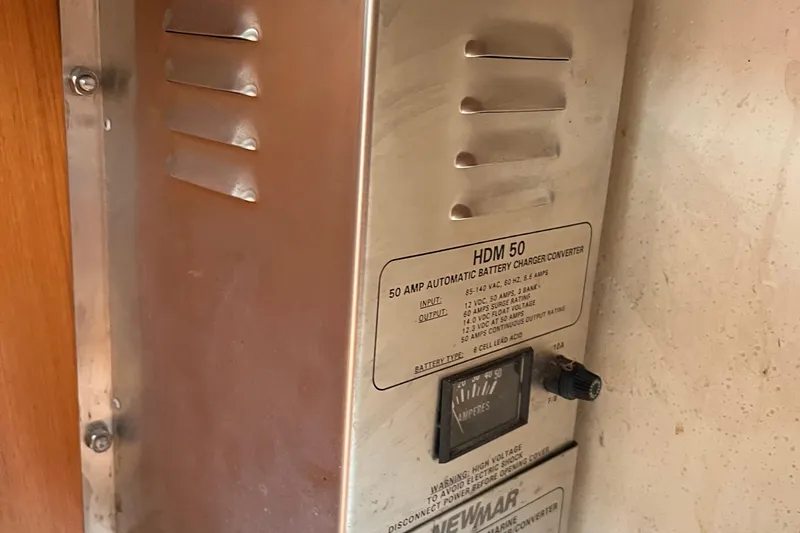 Slide: The Image of 50 Amp automatic battery charger converter in 1993 Catalina 36 yacht. - 32