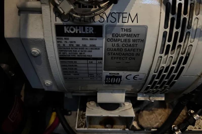 Slide: The Image of Kohler power system in 2002 Silverton 352 Motor Yacht engine room. - 101