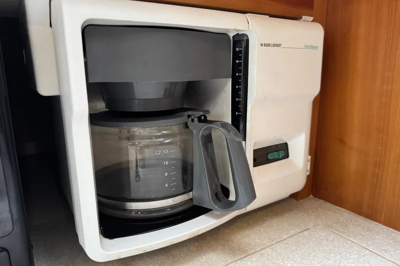 Slide: The Image of Built-in Black & Decker coffee maker on 2002 Silverton 352 Motor Yacht. - 75