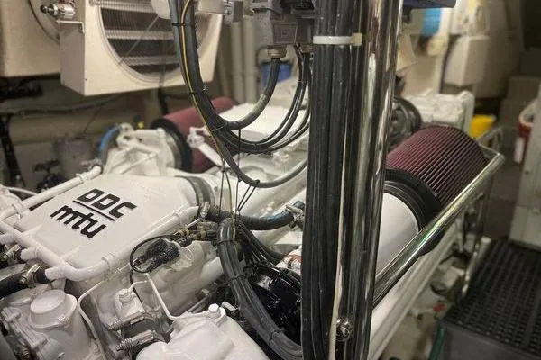 Slide: The Image of Engine room of 2003 Azimut 80 Carat yacht featuring MTU engines. - 71