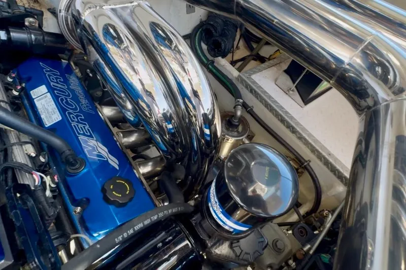 Slide: The Image of Engine compartment of a 2015 Donzi 38 ZR with Mercury Racing components. - 20