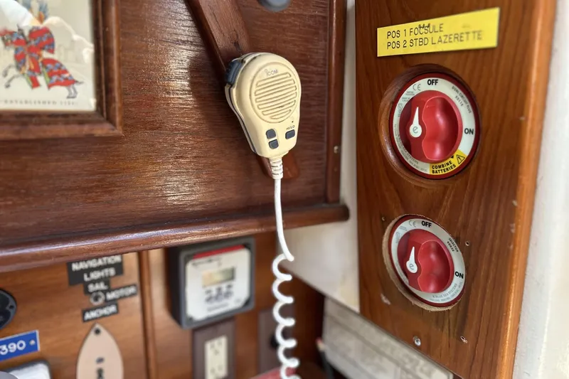 Slide: The Image of Interior of 1982 Cape Dory 30 sailboat with radio and control switches. - 20