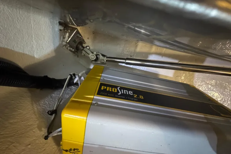 Slide: The Image of ProSine 2.0 inverter charger in a 2012 Hylas 49CC yacht engine room. - 210