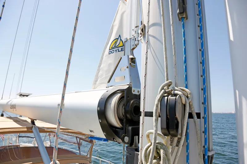 Slide: The Image of Sailboat mast and rigging on a 2012 Hylas 49CC, featuring Doyle sails. - 81