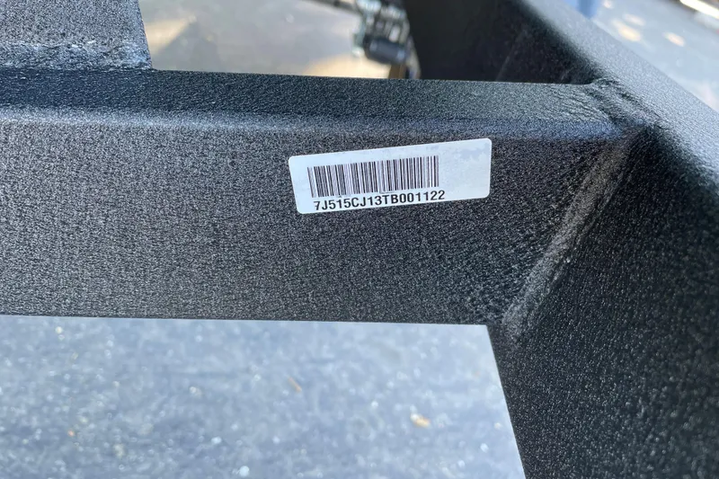 Slide: The Image of Barcode on 2026 Tahoe T18 frame, displaying serial number 7J515CJ13TB001122. - 72