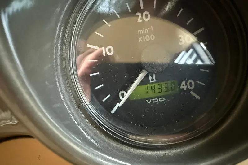 Slide: The Image of Close-up of a VDO tachometer on a 2006 Azimut 50 yacht. - 12