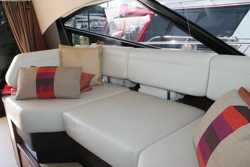 Slide: The Image of Luxurious interior seating on 2015 Sea Ray 470 Sundancer yacht with stylish cushions. - 14