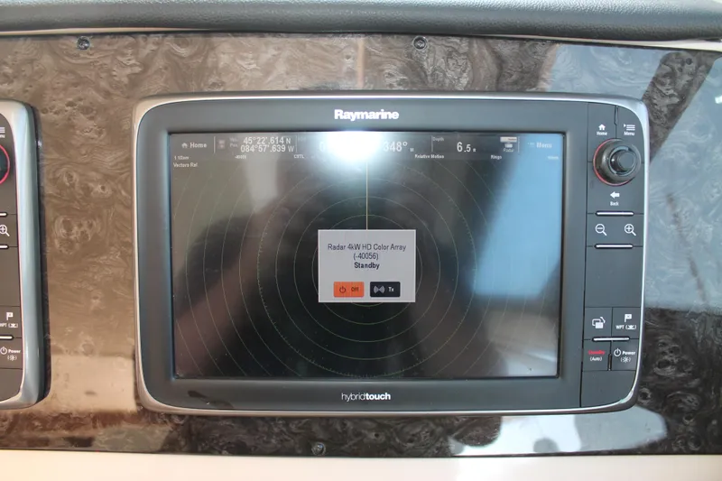 Slide: The Image of Raymarine display on 2015 Sea Ray 470 Sundancer yacht dashboard. - 22