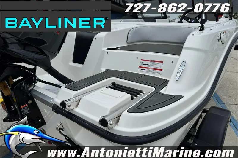 Slide: The Image of 2026 Bayliner Element E17 boat with swim platform, displayed at Antonietti Marine. - 10