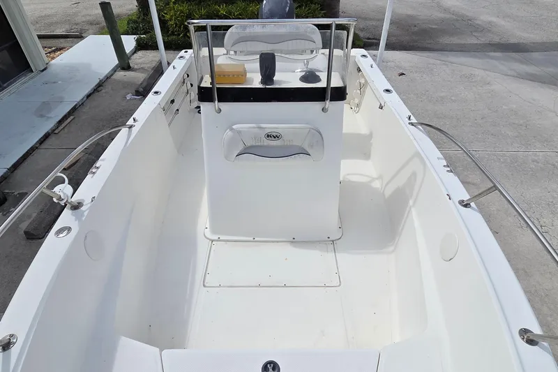 Slide: The Image of 2008 Key West Center Console boat interior with steering console and seating. - 5