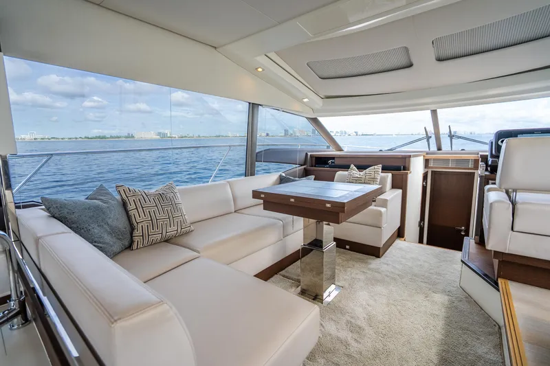 Slide: The Image of Luxurious interior of 2018 Prestige 520S yacht with elegant seating and ocean view. - 40