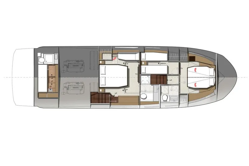Slide: The Image of Manufacturer Provided Image: Floor plan of 2018 Prestige 520 S yacht, showcasing interior layout and cabin arrangement. - 46