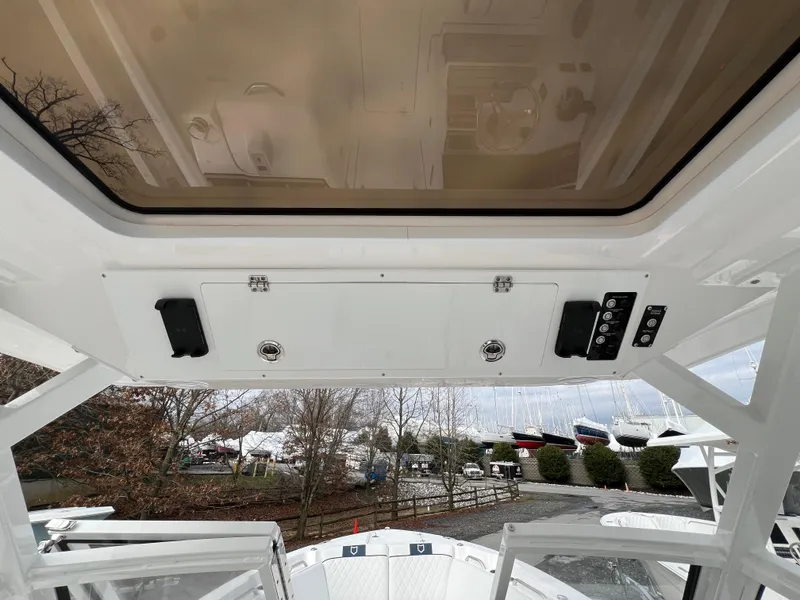 Slide: The Image of 2024 Sea Fox 268 Traveler boat interior with panoramic roof view. - 12